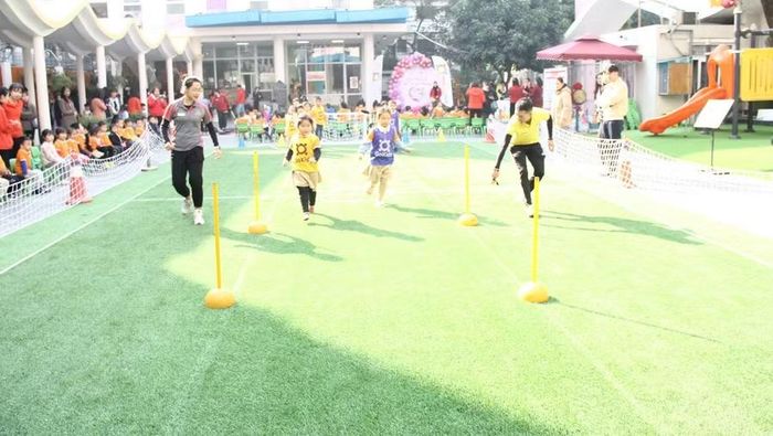 Hoạt động giáo dục vận động của Trường Mầm non Xuân La (Tây Hồ, Hà Nội).