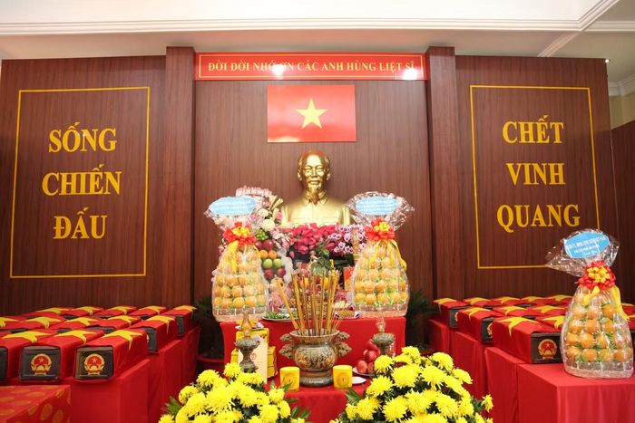 Các hài cốt liệt sĩ được bảo quản trang trọng tại Công viên Lê Thị Riêng. Ảnh: Ngô Tùng