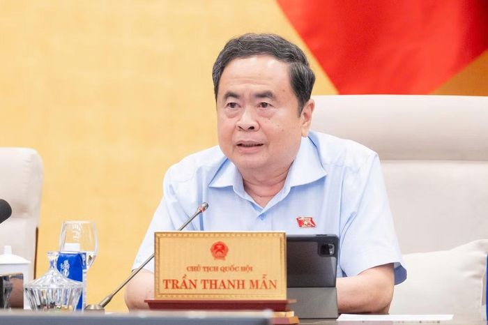  Chủ tịch Quốc hội Trần Thanh Mẫn phát biểu. Ảnh: QH 