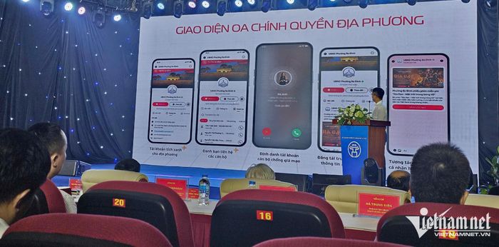 Đại diện Viettel Telecom giới thiệu về Viettel Tami - Nền tảng số được Hà Nội chọn hợp tác triển khai mini app xã, phường cùng mô hình thôn, tổ dân phố số, tại hội nghị phát triển kinh tế số và xã hội số của Thủ đô ngày 27/6.