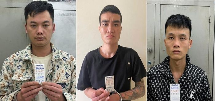 Các bị can: Phan Quốc Tuấn, Trương Đình Văn và Nguyễn Đình Nam (từ trái qua phải).
