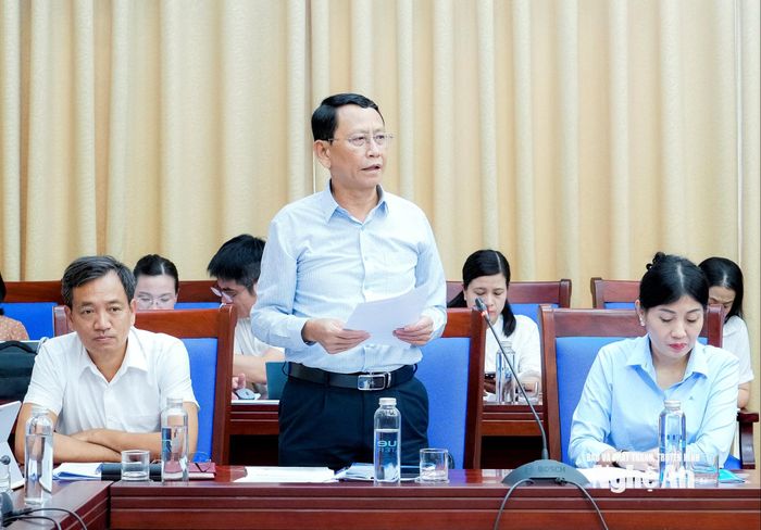 Phó Giám đốc Sở Nội vụ Vi Ngọc Quỳnh phát biểu. Ảnh: Phạm Bằng