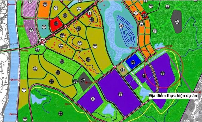 Bản đồ quy hoạch sử dụng đất khu vực thực hiện Dự án Nhà máy chế biến lâm sản Hà Tân (nguồn ảnh: Cổng TTĐT tỉnh Hà Tĩnh).