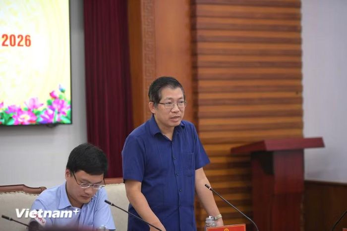 Cục trưởng Cục Báo chí thông tin tại họp báo. (Ảnh: PV/Vietnam+)