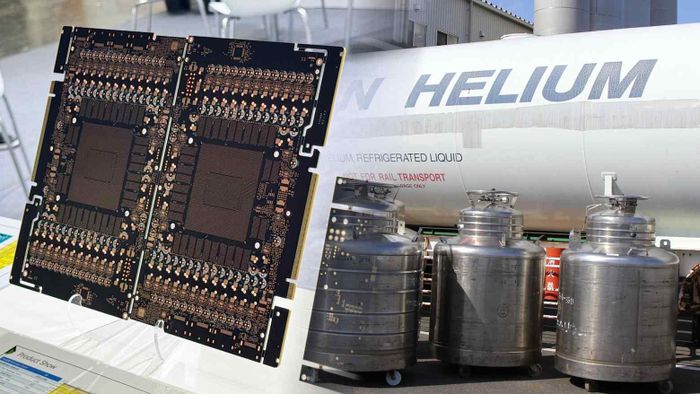 Hình ảnh chip và khí heli. Ảnh: Nikkei Asia