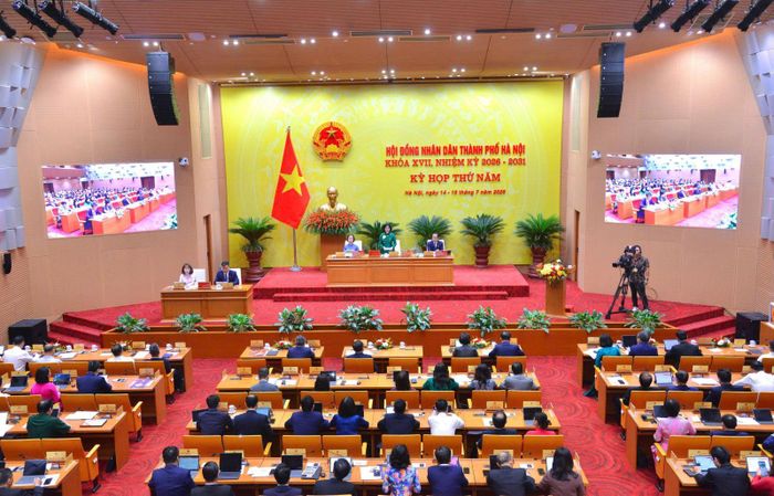 Quang cảnh họp HĐN TP Hà Nội.