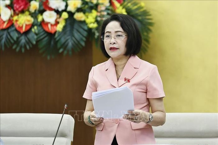 Phó Chủ tịch Quốc hội Nguyễn Thị Thanh phát biểu. Ảnh: Doãn Tấn/TTXVN