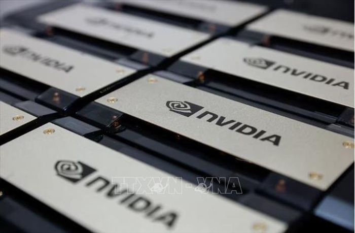 Siêu máy tính của Tập đoàn Nvidia tại triển lãm công nghệ Foxconn ở Đài Loan (Trung Quốc) ngày 18/10/2023. Ảnh: REUTERS/TTXVN