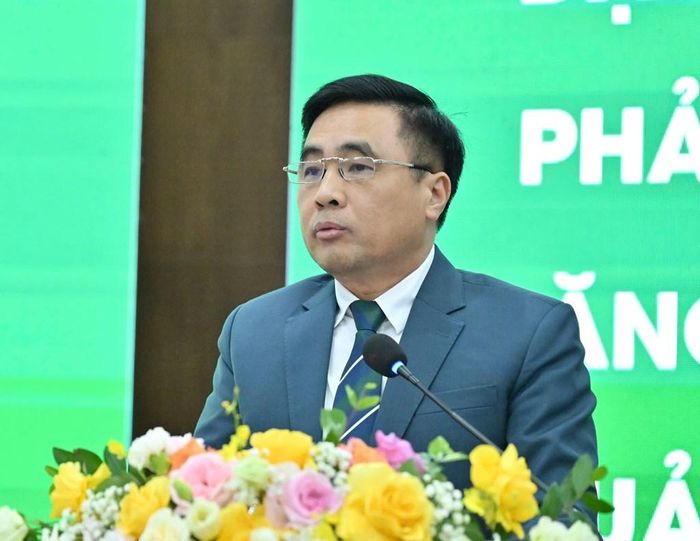 Thứ trưởng Bộ Nông nghiệp và Môi trường Nguyễn Quốc Trị phát biểu tại hội nghị. Ảnh: Bích Hồng/Bnews/vnanet.vn