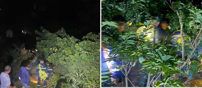 Lực lượng chức năng truy tìm ông H.V.Q trên núi cao giữa đêm tối