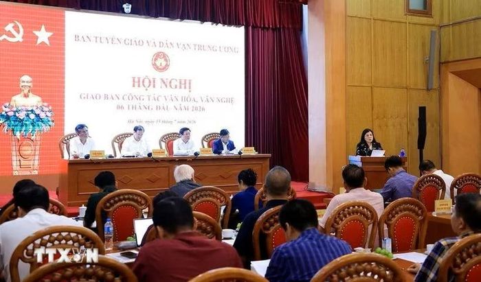 Hội nghị giao ban công tác văn hóa, văn nghệ 6 tháng đầu năm 2026. Ảnh: Tuấn Anh/TTXVN