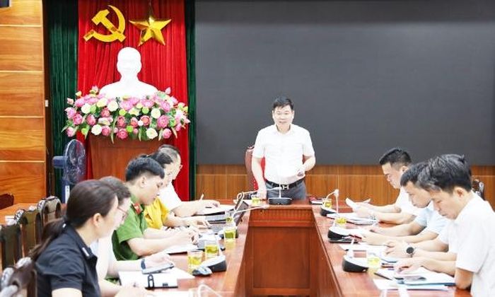 Đồng chí Đoàn Anh Tuấn phát biểu chỉ đạo tại buổi làm việc với phường Từ Sơn.