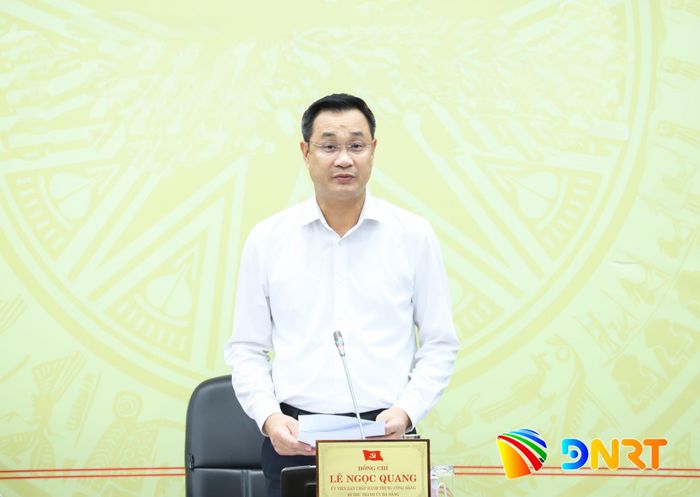 Bí thư Thành ủy Lê Ngọc Quang phát biểu kết luận buổi làm việc. Ảnh: NGỌC PHÚ