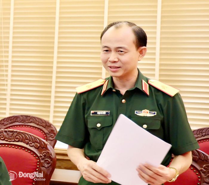 Thiếu tướng Phạm Bá Hiền, Phó Bí thư Đảng ủy, Tư lệnh Binh đoàn 16 đề xuất các giải pháp thực hiện thắng lợi nhiệm vụ quân sự, quốc phòng và công tác xây dựng Đảng bộ 6 tháng cuối năm 2026.