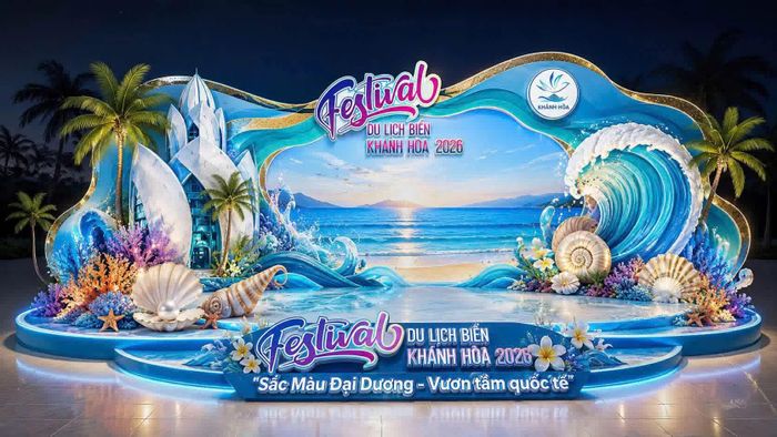 Phối cảnh khu vực Photobooth sẽ phục vụ người dân và du khách tại Festival Biển Khánh Hòa năm 2026. Ảnh: Đơn vị cung cấp.