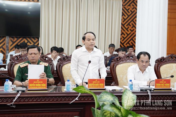 Đồng chí Nguyễn Quốc Đoàn, Ủy viên Trung ương Đảng, Tổng Thanh tra Chính phủ phát biểu tại buổi làm việc
