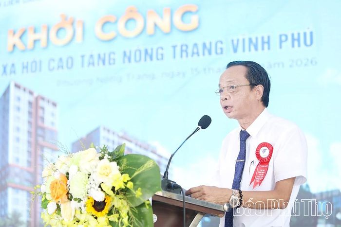 Đại diện liên danh chủ đầu tư phát biểu tại lễ khởi công.