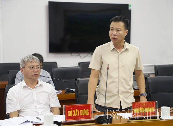 Đại diện lãnh đạo Ban Quản lý dự án khu vực Phú Thọ phát biểu ý kiến tại hội nghị.