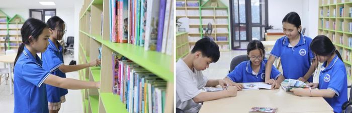 Thư viện có hàng nghìn đầu sách, truyện hay, phù hợp với lứa tuổi thiếu nhi.