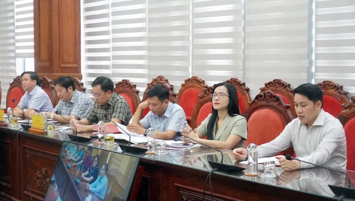 Đại biểu dự hội nghị tại điểm cầu Tỉnh ủy - Ảnh: N.M