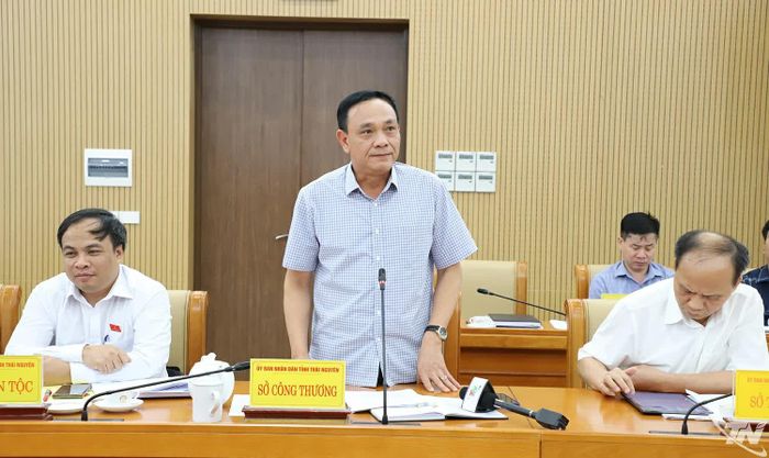 Đồng chí Phạm Văn Thọ, Ủy viên Ban Thường vụ Tỉnh ủy, Giám đốc Sở Công Thương trả lời câu hỏi của các đại biểu.