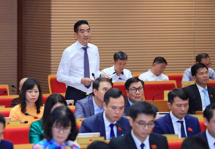 Giám đốc Sở Quy hoạch – Kiến trúc Hà Nội Nguyễn Trọng Kỳ Anh trả lời chất vấn. Ảnh: Thành Thái.