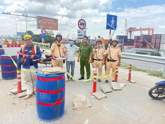 Tổ công tác đã lập biên bản vi phạm hành chính đối với đơn vị thi công Cầu Đồng Nai cũ do để xảy ra vi phạm về an toàn giao thông trong quá trình thi công dự án