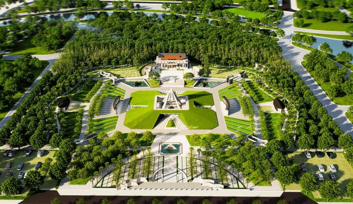 Phối cảnh chính diện Dự án xây dựng Đền thờ liệt sĩ và Công viên văn hóa Hải Dương
