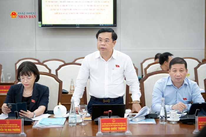 ĐBQH hoạt động chuyên trách tại Ủy ban Khoa học, Công nghệ và Môi trường Vương Quốc Thắng phát biểu