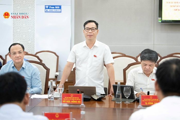 Phó Chủ nhiệm Ủy ban Khoa học, Công nghệ và Môi trường Đỗ Đức Hồng Hà phát biểu