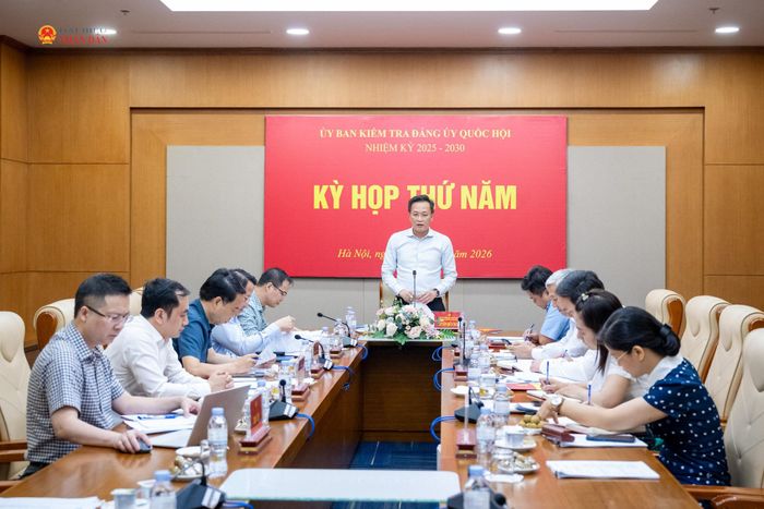 Kỳ họp thứ Năm của Ủy ban Kiểm tra Đảng ủy Quốc hội nhiệm kỳ 2025 - 2030. Ảnh: Phạm Thắng
