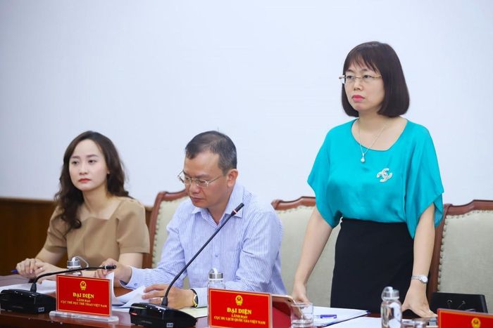 Phó Cục trưởng Cục Du lịch Quốc gia Việt Nam Nguyễn Thị Hoa Mai phát biểu tại họp báo. Ảnh: Bộ VHTT&amp;DL.