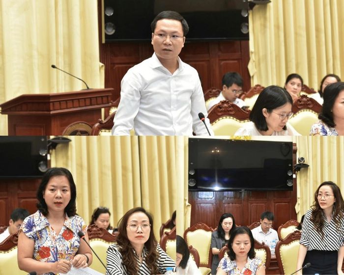 Đại diện các đơn vị thuộc Bộ Tài chính trao đổi tại cuộc họp