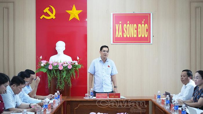 Trưởng ban Pháp chế HĐND tỉnh Hoàng Đình Liêm phát biểu kết luận buổi giám sát.