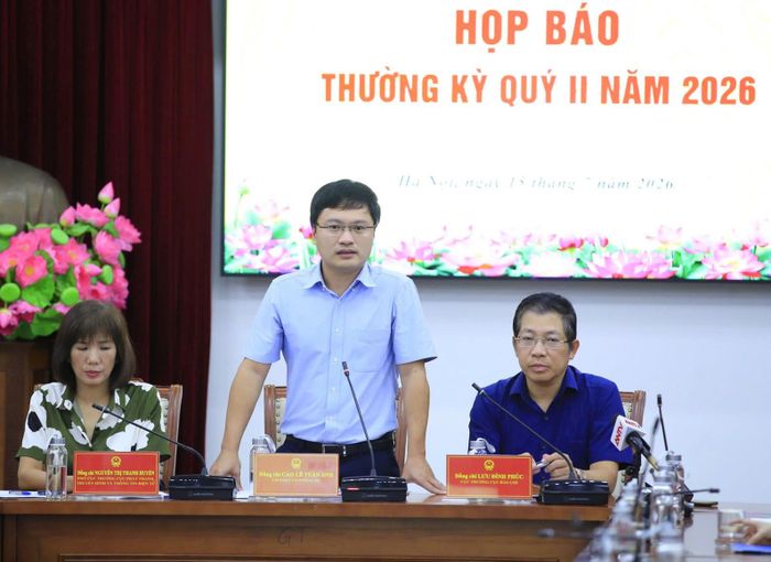 Ông Cao Lê Tuấn Anh - Chánh Văn phòng, Người phát ngôn Bộ VHTTDL phát biểu tại Họp báo. Ảnh: Bộ VHTTDL