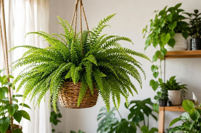 Để dương xỉ luôn xanh tốt trong nhà, bạn nên tưới nước vừa đủ, tránh để đất quá khô hoặc quá ẩm. Ảnh minh họa.
