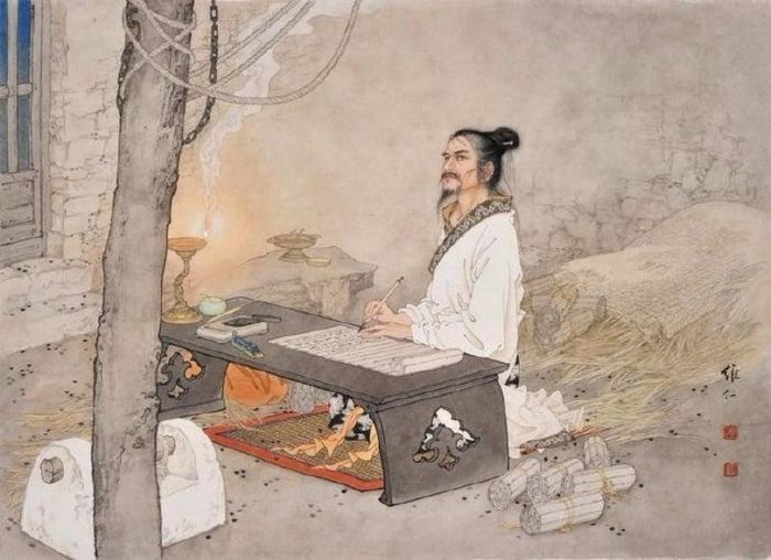 Tư Mã Thiên viết “Sử ký” trong điều kiện hoàn cảnh rất khó khăn, khổ sở. (Ảnh: SN)