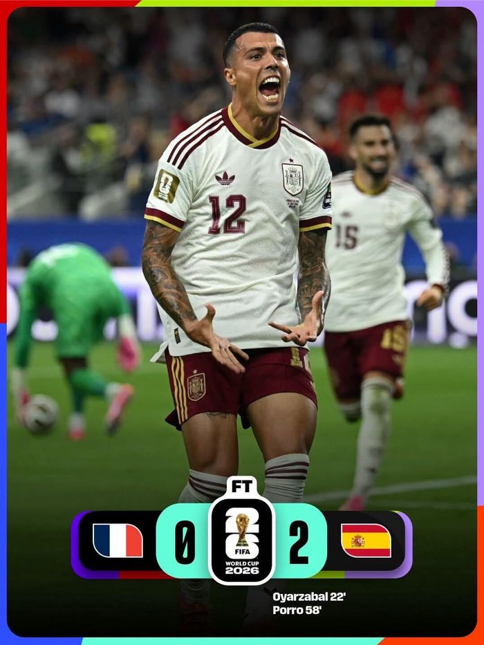 Tây Ban Nha thắng thuyết phục Pháp, hiên ngang vào chung kết World Cup 2026. Ảnh: FIFA