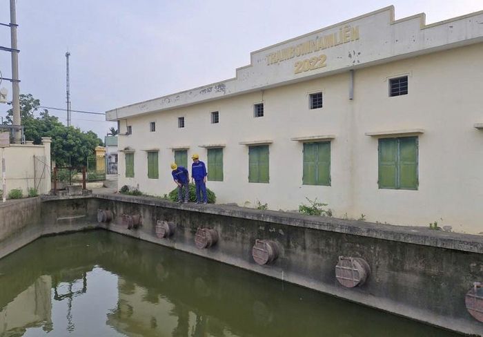 Trạm bơm Nam Liên ở xã Phú Xuyên sẵn sàng khai thác, vận hành tiêu úng trong mùa mưa lũ. Ảnh: PV