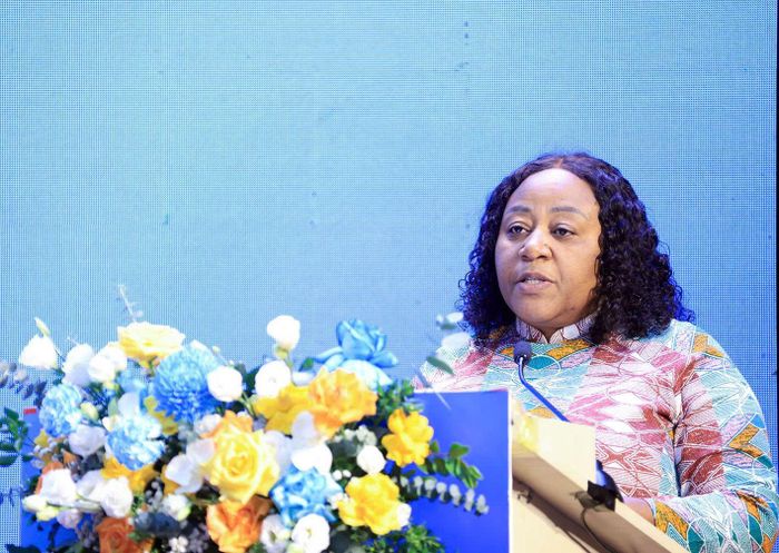 Bà Caroline Nyamayemombe, Trưởng đại diện UN Women tại Việt Nam phát biểu. Ảnh: Phan Tuấn