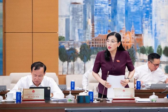 Chủ nhiệm Ủy ban Khoa học, Công nghệ và Môi trường Nguyễn Thanh Hải trình bày báo cáo thẩm tra