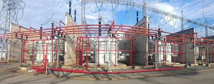 Máy biến áp 500 kV-900 MVA thứ 2 tại Trạm biến áp 500 kV Đức Hòa - Ảnh: EVNNPT