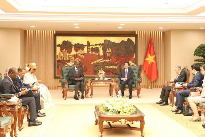 Đại tướng Phan Văn Giang mong muốn Mauritania sẽ trở thành cầu nối thúc đẩy hợp tác thực chất giữa Việt Nam với Liên minh châu Phi (AU) - Ảnh: VGP/Nguyễn Hoàng
