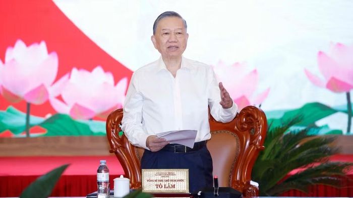 Tổng Bí thư, Chủ tịch nước Tô Lâm phát biểu chỉ đạo tại buổi làm việc. (Ảnh: TTXVN)