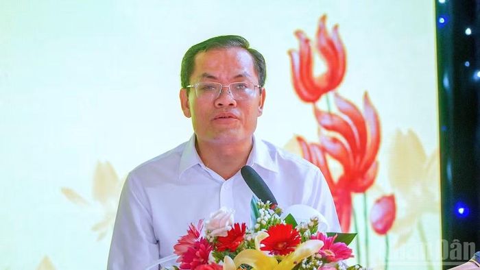 Phó Chủ tịch Ủy ban nhân dân tỉnh Cà Mau Ngô Vũ Thăng phát biểu tại buổi lễ động thổ.