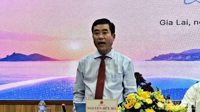 Phó Giám đốc Sở Khoa học và Công nghệ Gia Lai Nguyễn Hữu Hà phát biểu tại buổi họp.
