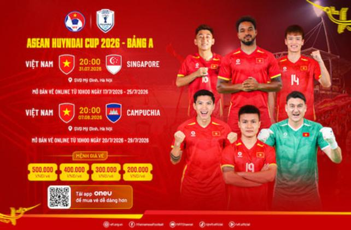 Lịch thi đấu đội tuyển Việt Nam tại vòng bảng AFF Cup 2026. Ảnh: VFF