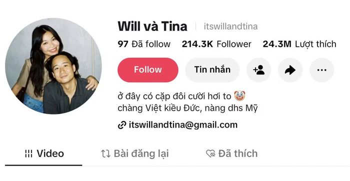 Kênh TikTok hơn 200.000 lượt theo dõi của cặp đôi ghi điểm nhờ những content tình yêu tích cực. (Ảnh chụp màn hình)