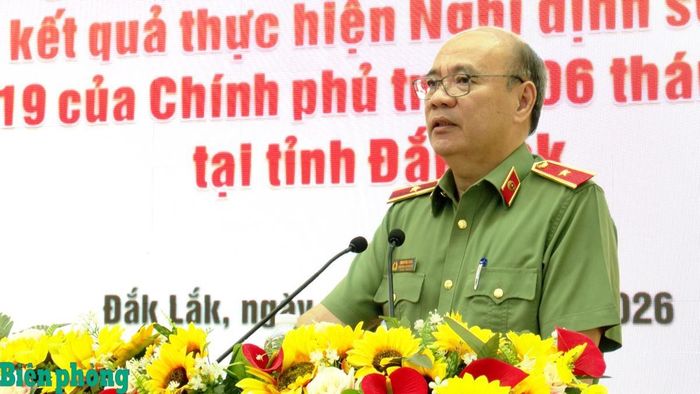 Thiếu tướng Cao Đăng Hưng phát biểu kết luận buổi làm việc. Ảnh: Ngọc Lân