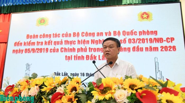 Đồng chí Đào Mỹ, Phó Chủ tịch Ủy ban nhân dân tỉnh Đắk Lắk phát biểu tại buổi làm việc. Ảnh: Ngọc Lân
